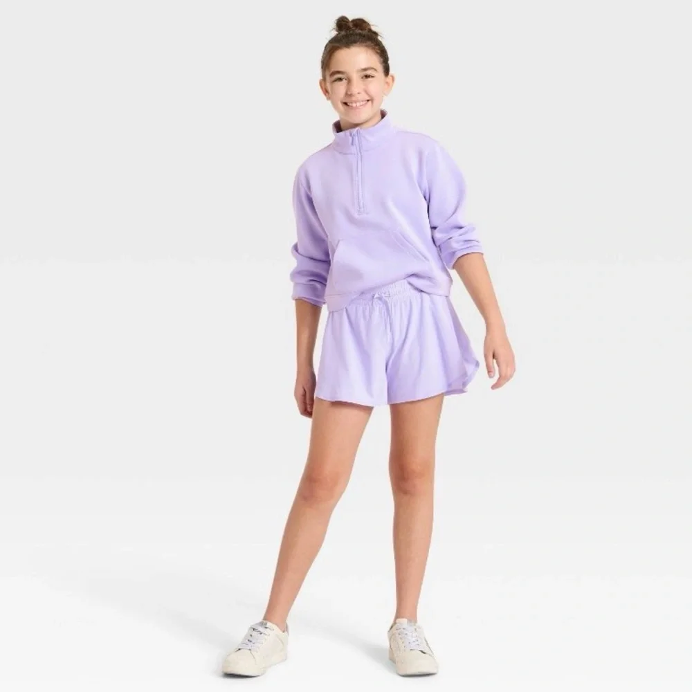 All In Motion Girls Mid-Rise 2 in 1 Flowy Shorts Size Large(10/12)- Set of 2 - Picture 2 of 10
